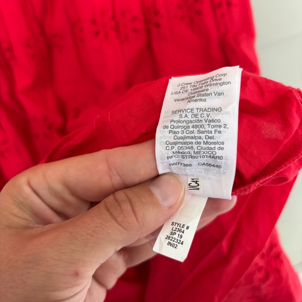 Madewell Vibrant Red Eyelet Lace Midi Dress - Picture 5 of 8